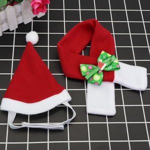 Christmas Hat for Dogs Cat Costume Scraf Set Puppy Cat Santa Claus Hats Cap New Year Cap Festival Dog Accessories Pet Gift