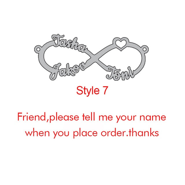 Goxijite Customize Infinite Name Layer Necklace For Women Personalized Gold Stainless Steel Custom Name Jewelry friend gift