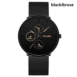 2020 Top Luxury Brand Men Watch Mesh Band Steel Watches Men Classic 3 Eyes Wristwatches Male Clock Gift relogio masculino