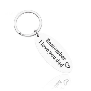 Trendy Key Chains Gift for Father Dad Remember I Love You Dad Keyring From Daughter Son Kids Wife for Stepfather Family Member
