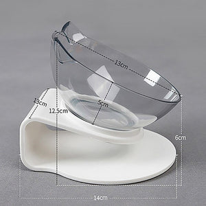 New Double Bowl Cat Bowl Dog Bowl Transparent As Material Non Slip Pad High Protection Neck Pet Feeding Cute Supplies Gift