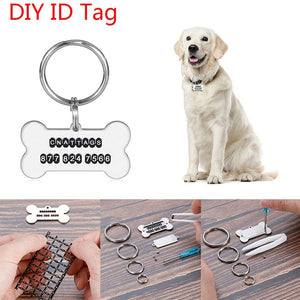 DIY Pet ID Tags Anti-lost Dog Collar Stainless Steel Plastic Dog Name ID Tags Gifts Dog Pet Collar Tags for Pet Personalized Tag